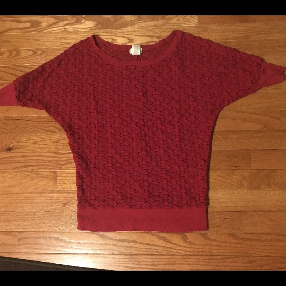 Red knit sweater
